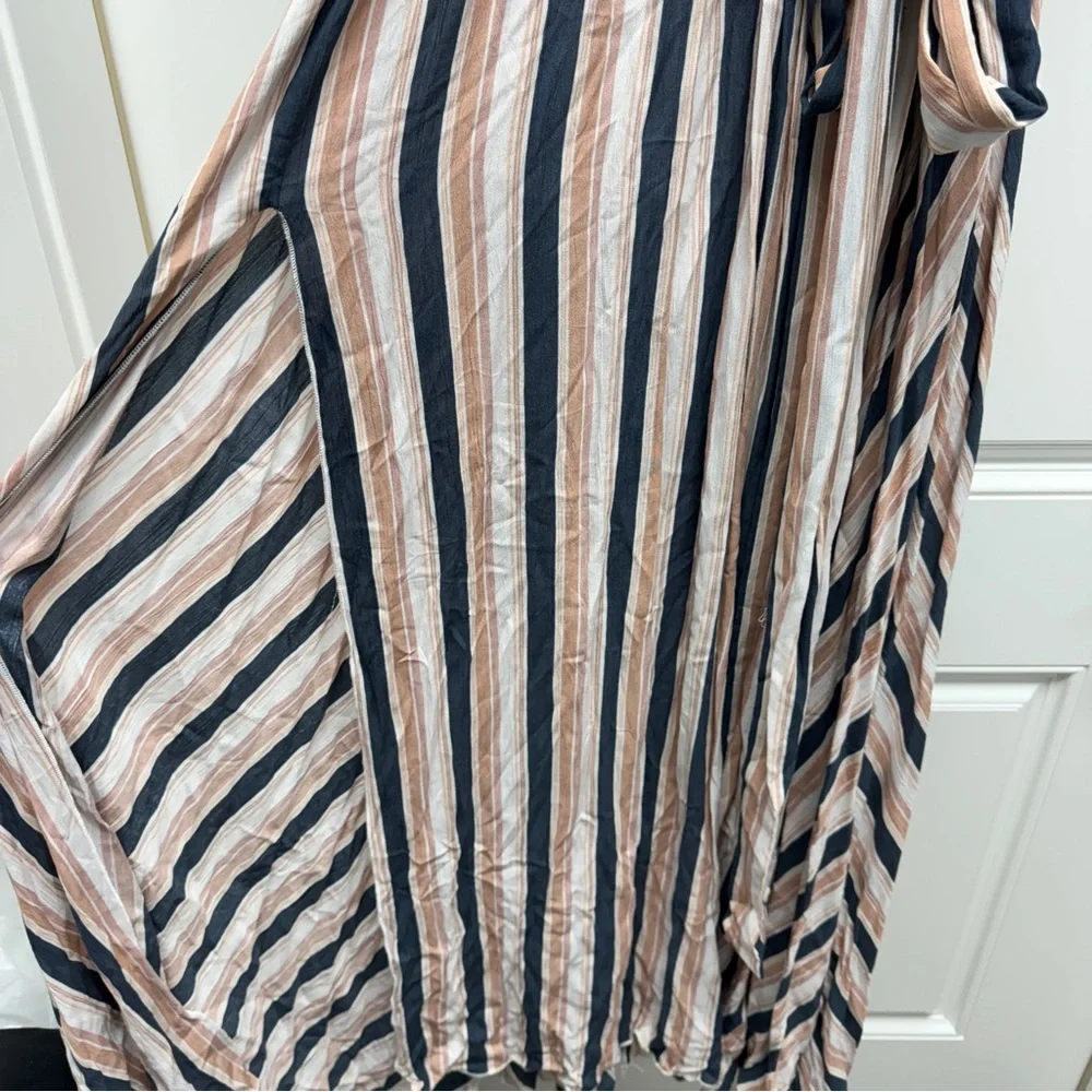 VICI White, Tan, Navy Blue Striped Maxi Dress - Picture 6 of 9
